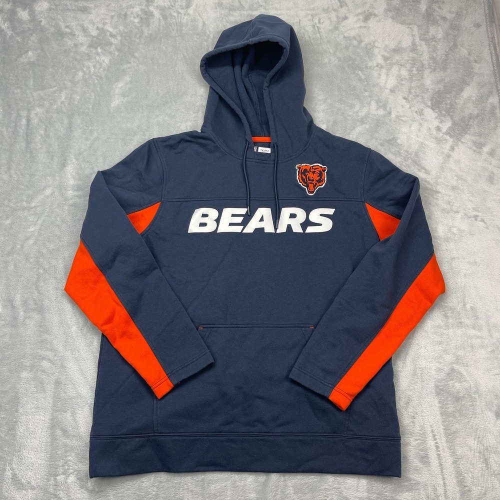 Chicago Bears Hoodie Mens XL Navy Team Apparel NFL Football Sports Logo Pullover